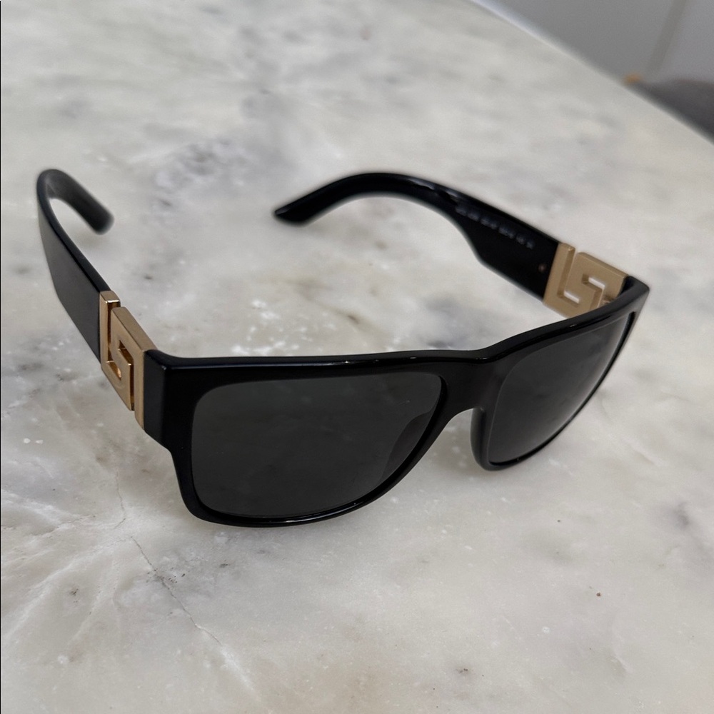 Versace Black Sunglasses with Gold Accents